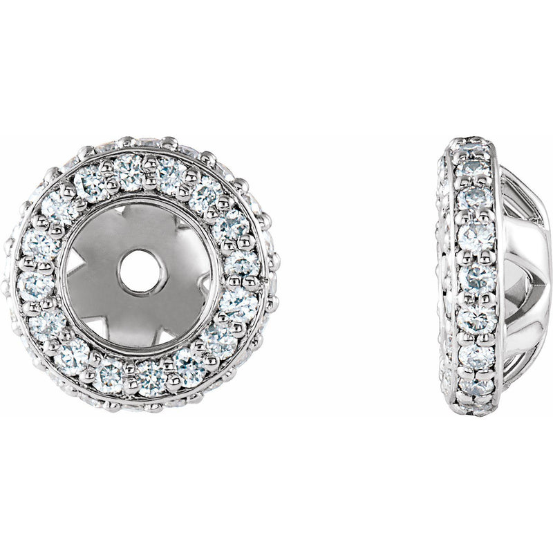 1/4 ct tw Round Lab Grown Diamond Halo Earrings in 14K White Gold...