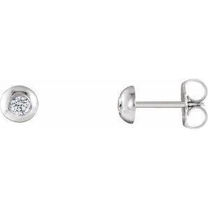 1/3 ct tw Round Lab Grown Diamond Bezel Stud Earrings in 14K Whit...