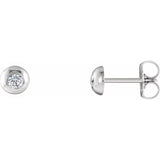 1/3 ct tw Round Lab Grown Diamond Bezel Stud Earrings in 14K Whit...