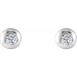 1/3 ct tw Round Lab Grown Diamond Bezel Stud Earrings in 14K Whit... - view 2
