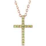 Cross Petite Lab Grown Diamond Necklace in 14K White Gold (18")...