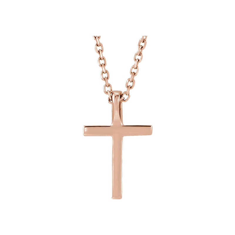 Cross Petite Lab Grown Diamond Necklace in 14K White Gold (18")... - view 3