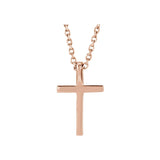 Cross Petite Lab Grown Diamond Necklace in 14K White Gold (18")... - view 3