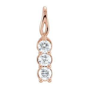 1 ct Round Lab Grown Diamond Three-Stone Pendant in 14K White Gol...