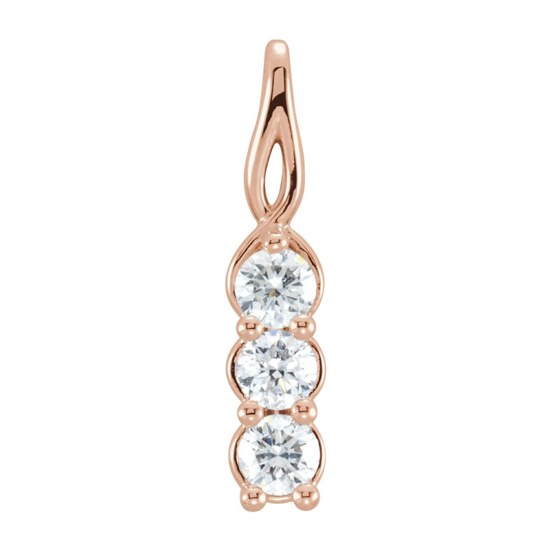 1 ct Round Lab Grown Diamond Three-Stone Pendant in 14K White Gol...