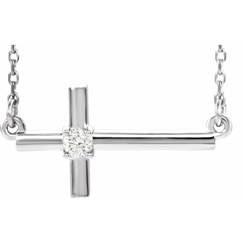 3 ct tw Cross Lab Grown Diamond Necklace in 14K White Gold (18")...
