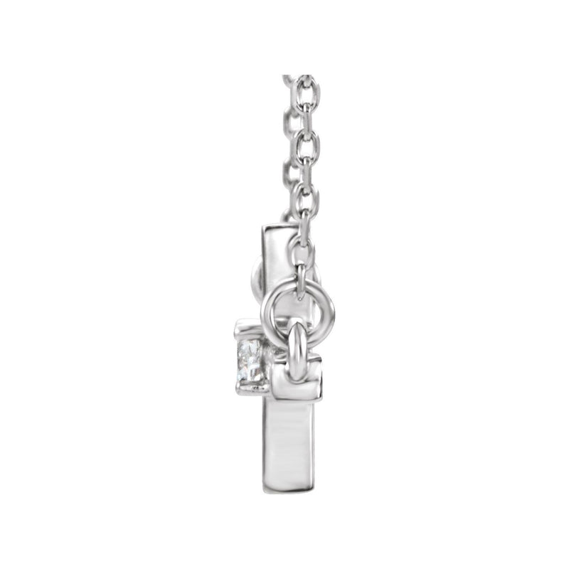 3 ct tw Cross Lab Grown Diamond Necklace in 14K White Gold (18")... - view 2