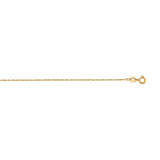 14K Gold .8mm Machine Rope Chain (Carded)