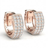 1/4 ctw .5 Inch 3 Row Flat Hoop — Rose Gold