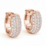 3/8 ctw .5 Inch 5 Row Pave Earrings — Rose Gold