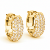3/8 ctw .5 Inch 5 Row Pave Earrings — Yellow Gold