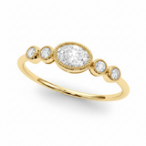 1/3 ctw 5 Stone Fashion Ring With Oval Center — Yellow Gold