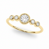 1/3 ctw 5 Stone Fashion Ring With Round Center — Yellow Gold