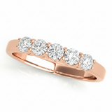 3/4 ctw 5 Stone Straight Band — Rose Gold