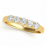 3/4 ctw 5 Stone Straight Band — Yellow Gold