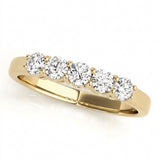 3/4 ctw 5 Stone Straight Band — Yellow Gold