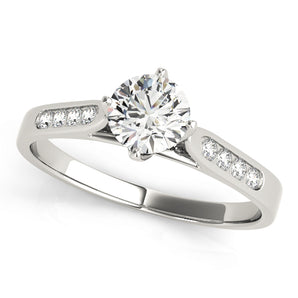 Single Row Channel Set Engagement Ring