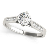 Single Row Channel Set Engagement Ring