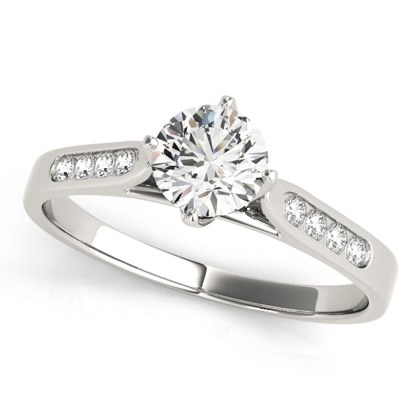 Single Row Channel Set Engagement Ring