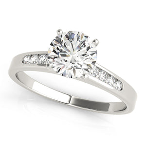 Single Row Channel Set Engagement Ring