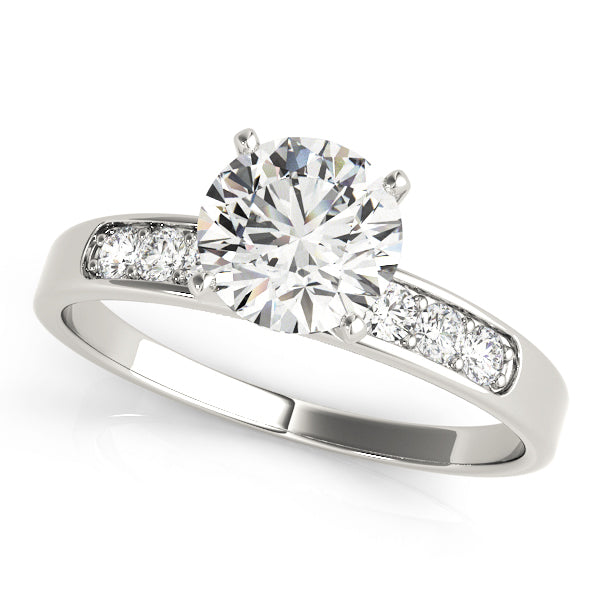 Single Row Channel Set Engagement Ring