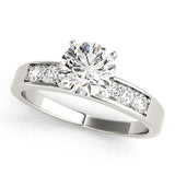 Single Row Channel Set Engagement Ring