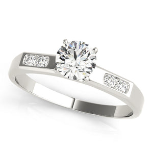 Single Row Channel Set Engagement Ring