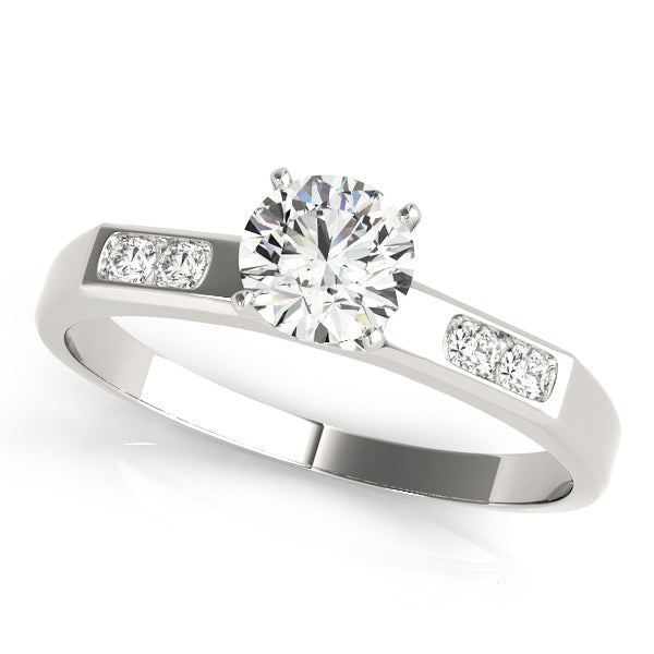 Single Row Channel Set Engagement Ring