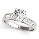 Single Row Channel Set Engagement Ring