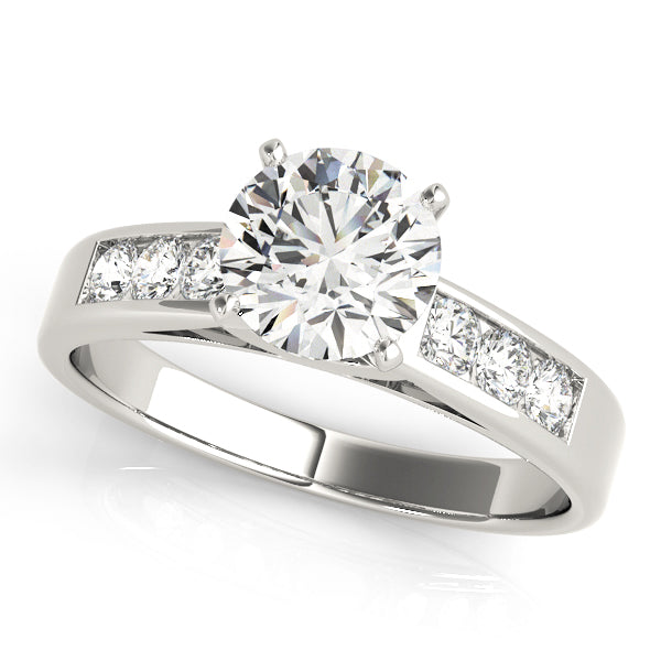 Single Row Channel Set Engagement Ring