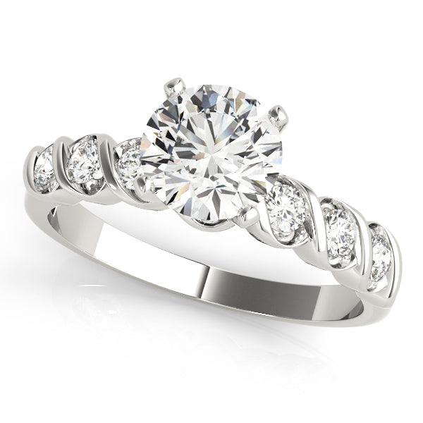 Single Row Bezel Set Engagement Ring