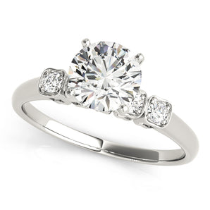 Single Row Prong Set Engagement Ring