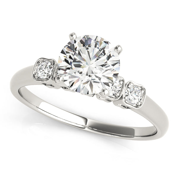 Single Row Prong Set Engagement Ring
