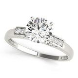 Single Row Channel Set Engagement Ring
