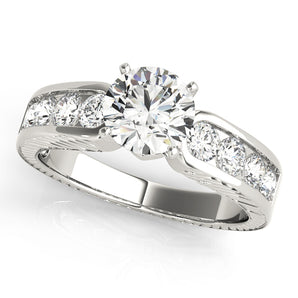 Single Row Channel Set Engagement Ring