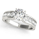 Single Row Channel Set Engagement Ring