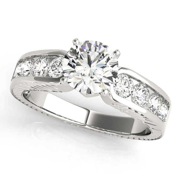 Single Row Channel Set Engagement Ring