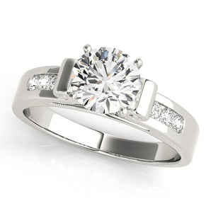 Single Row Channel Set Engagement Ring