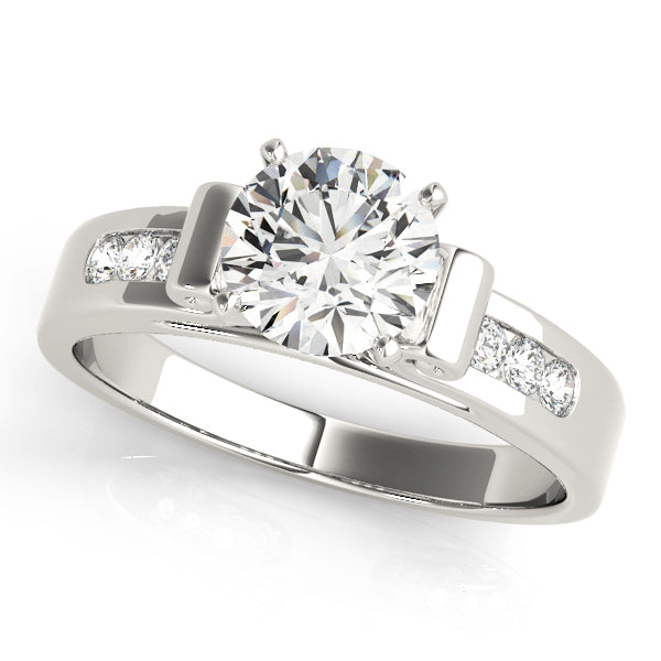Single Row Channel Set Engagement Ring