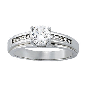 Round Single Row Channel Set Engagement Ring