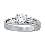 Round Single Row Channel Set Engagement Ring