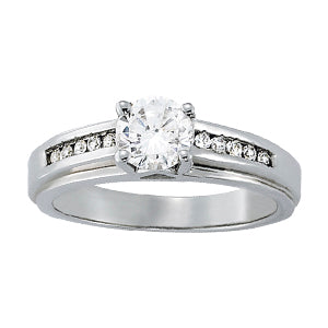 Round Single Row Channel Set Engagement Ring