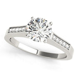 Single Row Channel Set Engagement Ring
