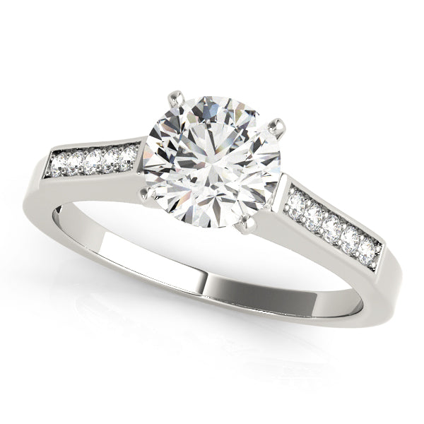Single Row Channel Set Engagement Ring
