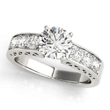 Single Row Channel Set Engagement Ring
