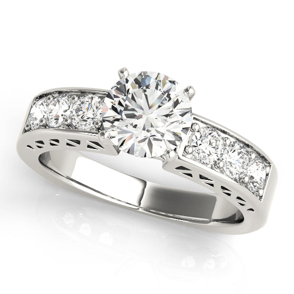 Single Row Channel Set Engagement Ring