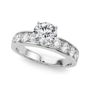 Single Row Channel Set Engagement Ring