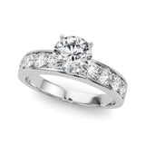 Single Row Channel Set Engagement Ring
