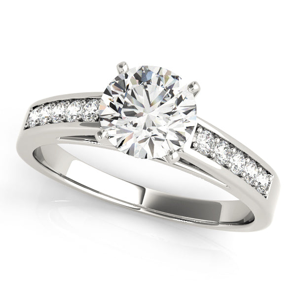 Single Row Channel Set Engagement Ring