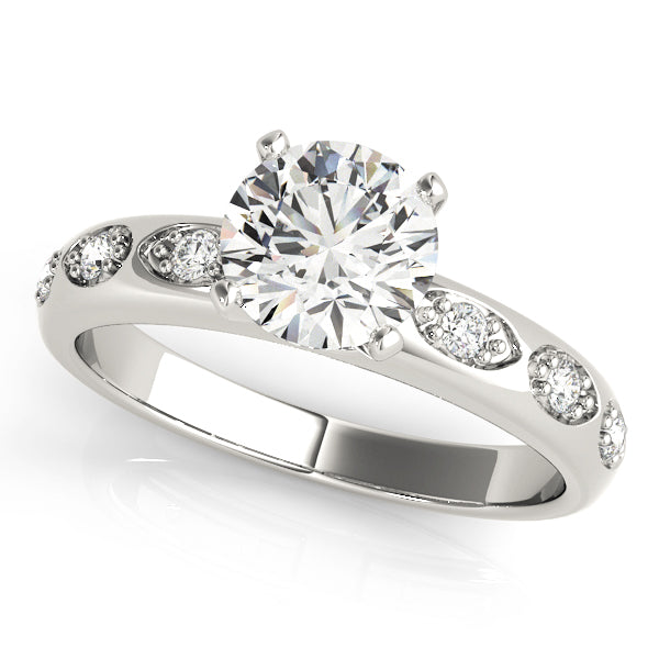 Single Row Prong Set Engagement Ring